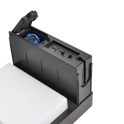 LED Solarlampa med rörelsesensor och skymningssensor PALERMO LED/5W/5V 2000 mAh IP54 svart