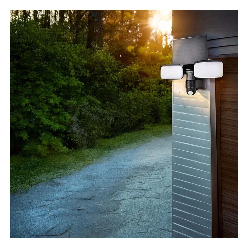 LED solcellsreflektor med sensor LED/9W/3,7V 3600 mAh IP54