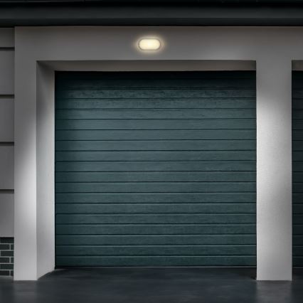 LED vägglampa för utomhusbruk LED/13W/230V 4000K IP54 grå oval