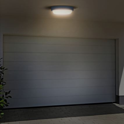 LED vägglampa för utomhusbruk LED/20W/230V 4000K IP54 grå rund