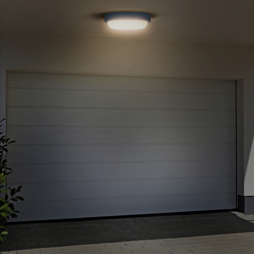LED vägglampa för utomhusbruk LED/20W/230V 4000K IP54 grå rund
