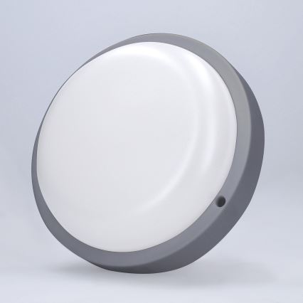 LED vägglampa för utomhusbruk LED/20W/230V 4000K IP54 grå rund