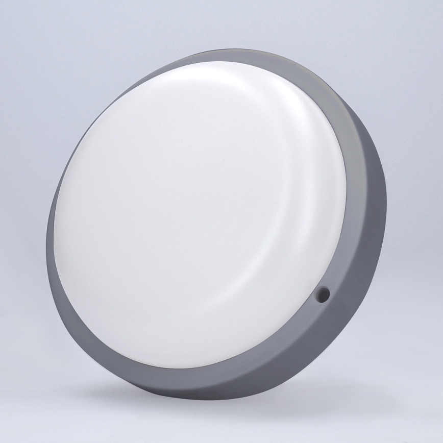 LED vägglampa för utomhusbruk LED/20W/230V 4000K IP54 grå rund