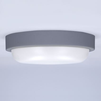 LED vägglampa för utomhusbruk LED/20W/230V 4000K IP54 grå rund