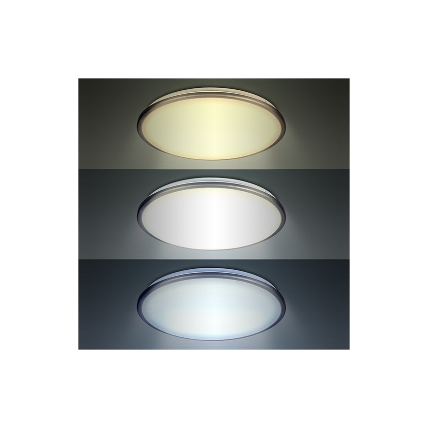 LED Dimbart takarmatur SILVER LED/24W/230V + fjärrkontroll