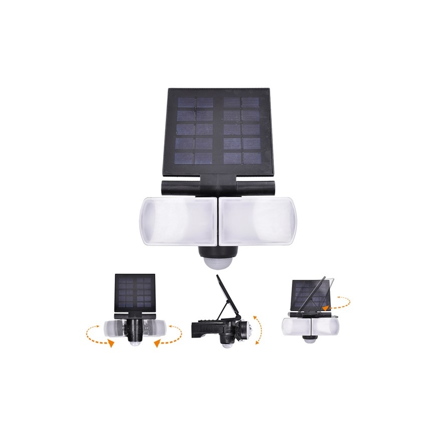 LED solarlampa med sensor 2000mAh LED/8W/3,7V IP44