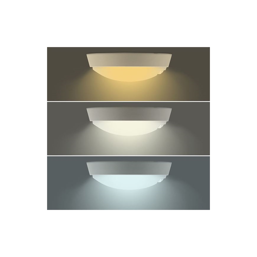 LED utomhusvägglampa med 2-i-1-sensor LED/20W/230V 3000/4000/6500K IP65 Ø 22 cm