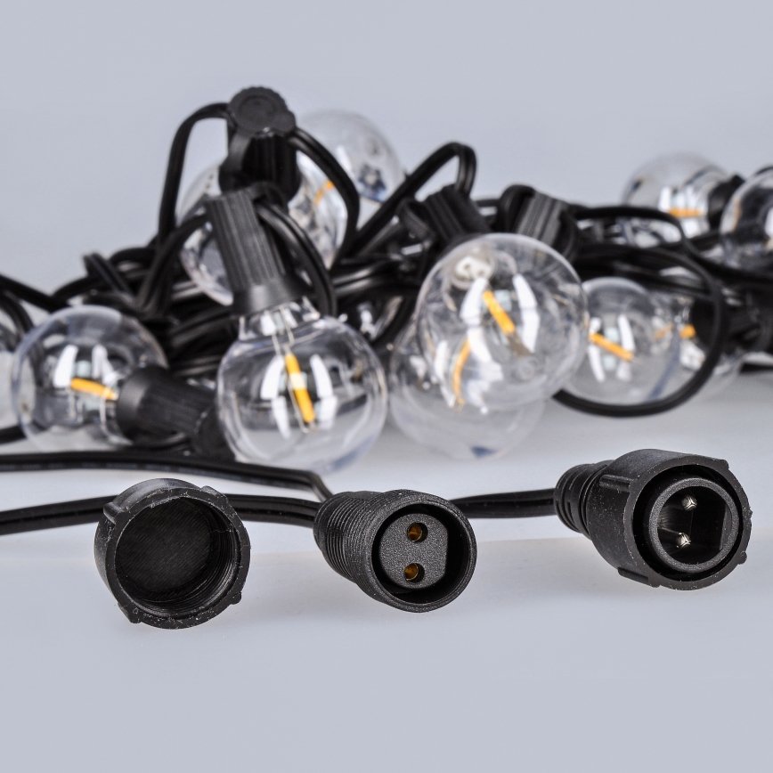 LED Utomhus dekorationsslinga GIRLANDA 25xE12 20m IP44 varmvit