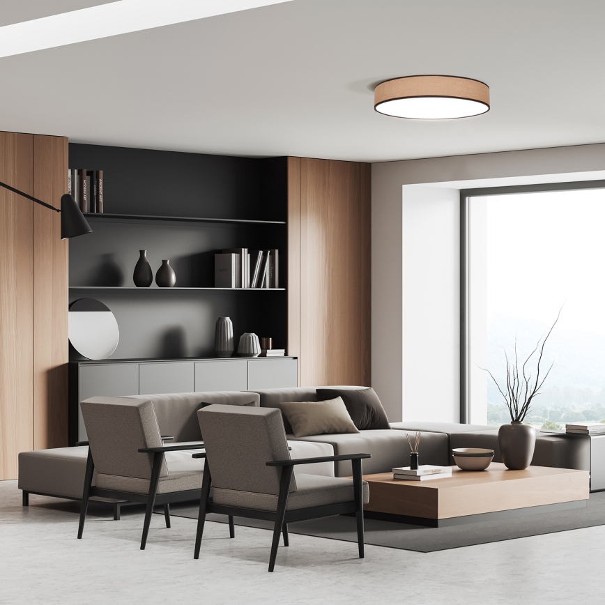 LED Dimbart taklampa BROWNIE LED/60W/230V 3000-6500K brun, Ø 50 cm + fjärrkontroll