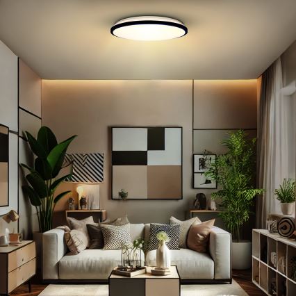 LED Dimbar taklampa JAMIL LED/48W/230V 3000-6500K svart + fjärrkontroll