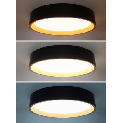 LED Dimbar taklampa LARIOS LED/48W/230V 3000-6500K diameter 39 cm svart + fjärrkontroll