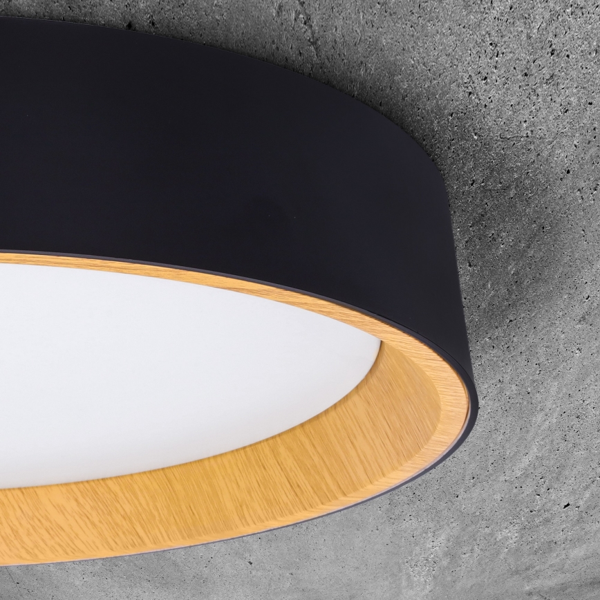 LED Dimbar taklampa LARIOS LED/48W/230V 3000-6500K diameter 39 cm svart + fjärrkontroll