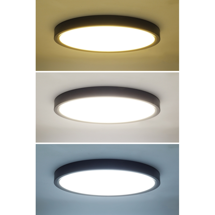 LED Dimbart taklampa ESTELA LED/36W/230V Ø30 cm svart + fjärrkontroll