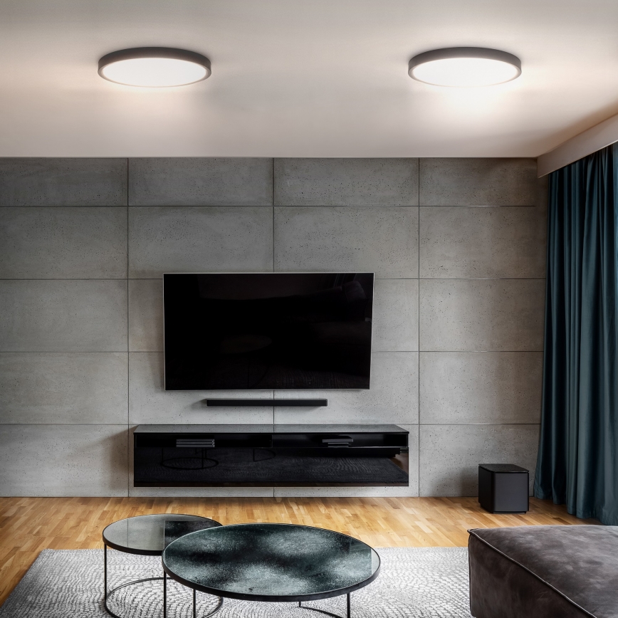 LED Dimbart taklampa ESTELA LED/36W/230V Ø30 cm svart + fjärrkontroll