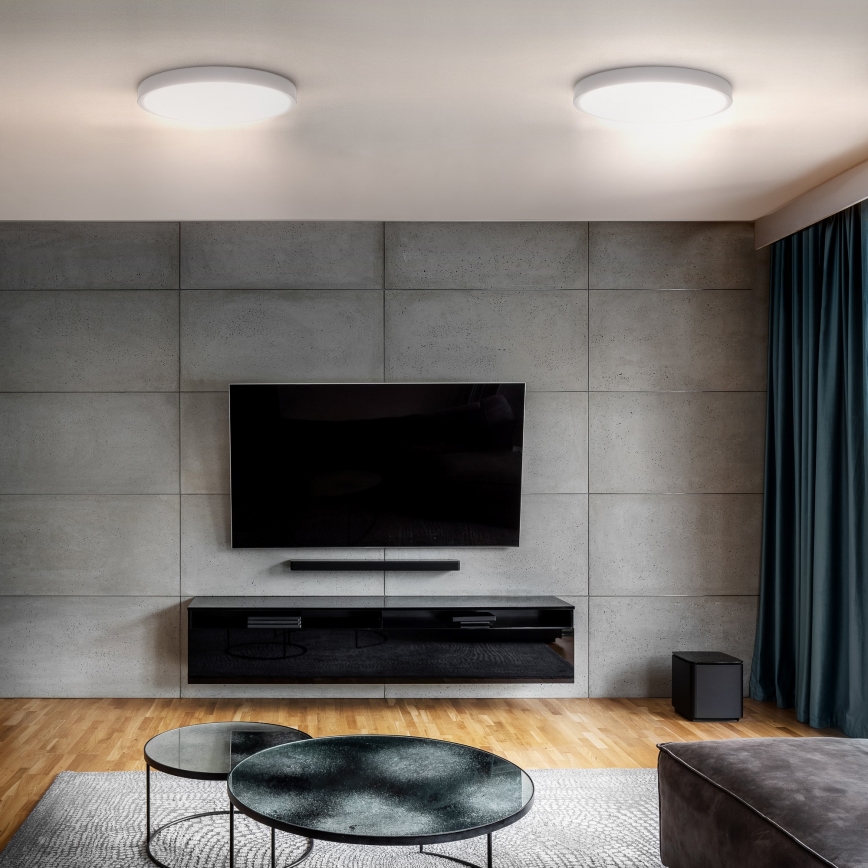 LED Dimbar taklampa ESTELA LED/36W/230V diameter 30 cm vit + fjärrkontroll