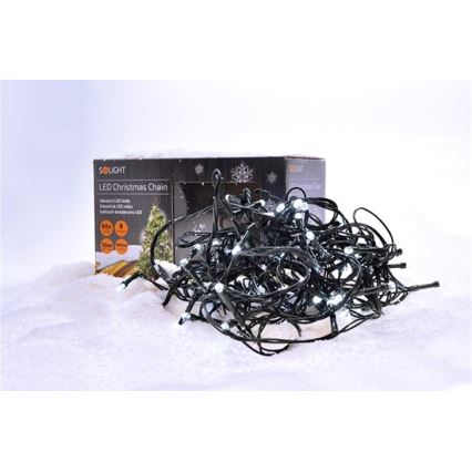 LED julkedja för utomhusbruk 100xLED/8 funktioner IP44 13m kall vit