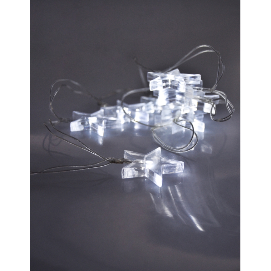 Soligth 1V52-W - LED Julbelysning 2,5 m 10xLED/2xAA stjärnor vit ljus