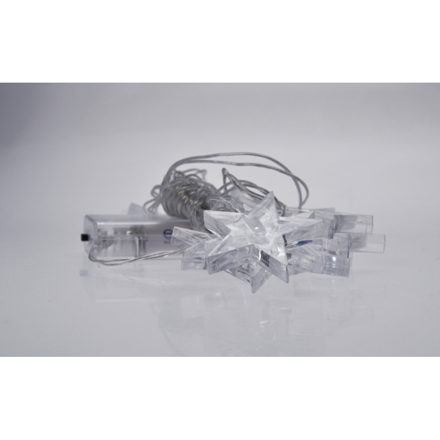 Soligth 1V52-W - LED Julbelysning 2,5 m 10xLED/2xAA stjärnor vit ljus