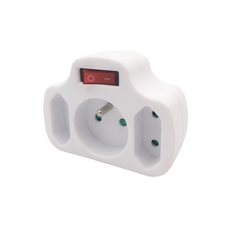 Soligth P103 - Grenuttag 1Z 10A + 2Z 2,5A med en Strömbrytare