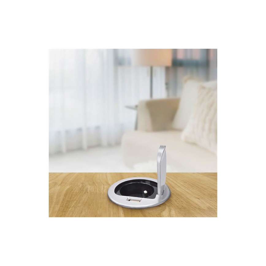 Soligth PP122 - Built-in USB-uttag med lock 230V