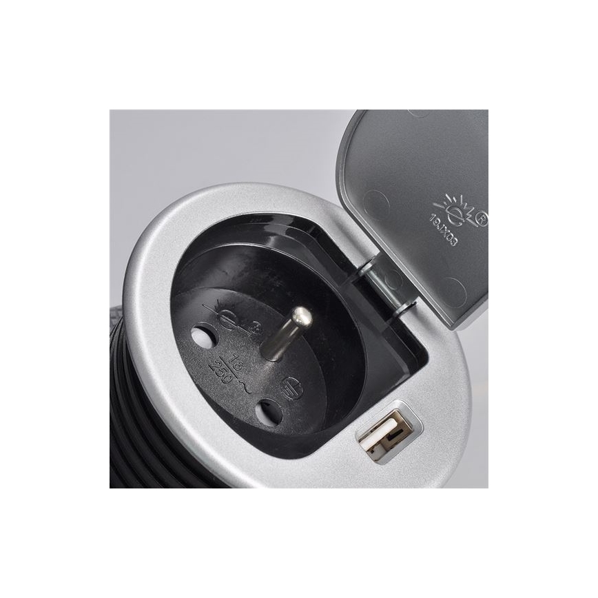 Soligth PP122 - Built-in USB-uttag med lock 230V