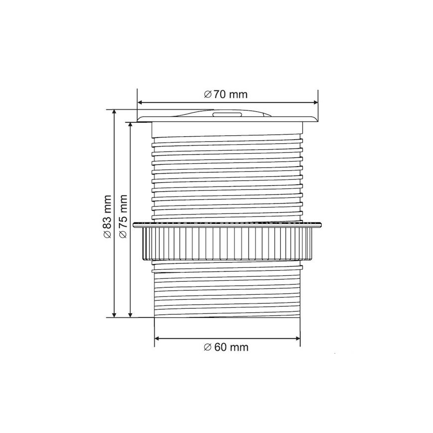 Soligth PP122 - Built-in USB-uttag med lock 230V