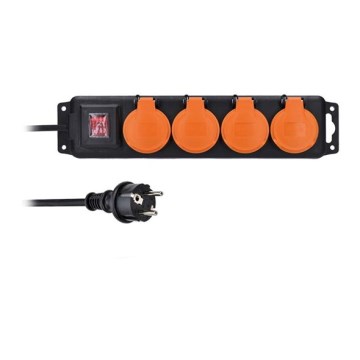 Soligth PP334 - Förlängningssladd med en strömbrytare 4Z 10m IP44