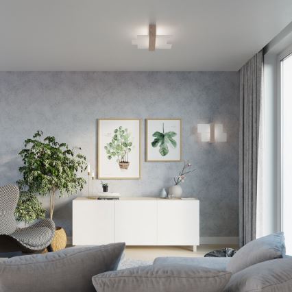 Taklampa FENIKS 2 2xE27/60W/230V Björk/bok