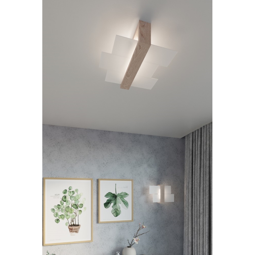 Taklampa FENIKS 2 2xE27/60W/230V Björk/bok