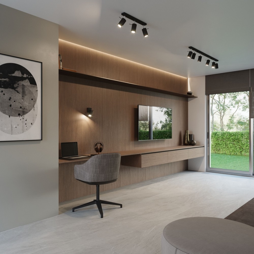 Väggspotlight RING 1xGU10/10W/230V svart