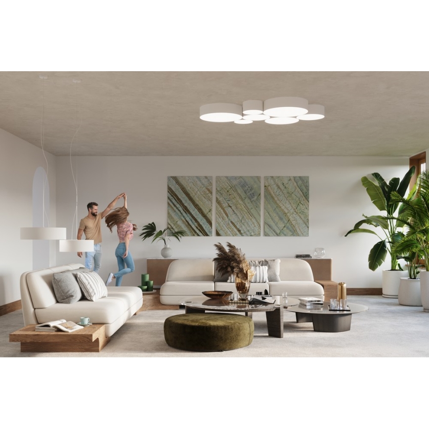 Sollux SL.0120 - Ljuskrona med snöre ARENA 45 3xE27/60W/230V vit
