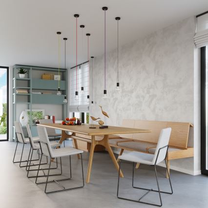 Sollux SL.0152 - Ljuskrona med snöre EDISON 1xE27/60W/230V svart