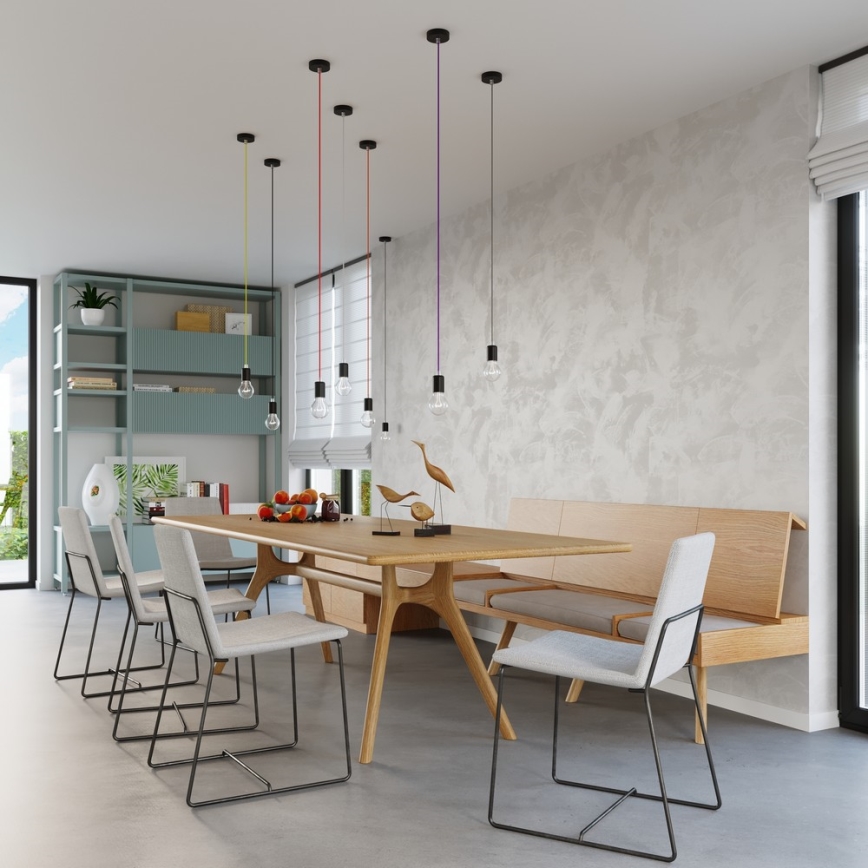 Sollux SL.0152 - Ljuskrona med snöre EDISON 1xE27/60W/230V svart