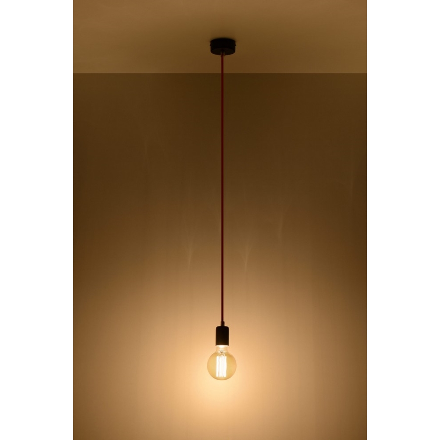Sollux SL.0152 - Ljuskrona med snöre EDISON 1xE27/60W/230V svart