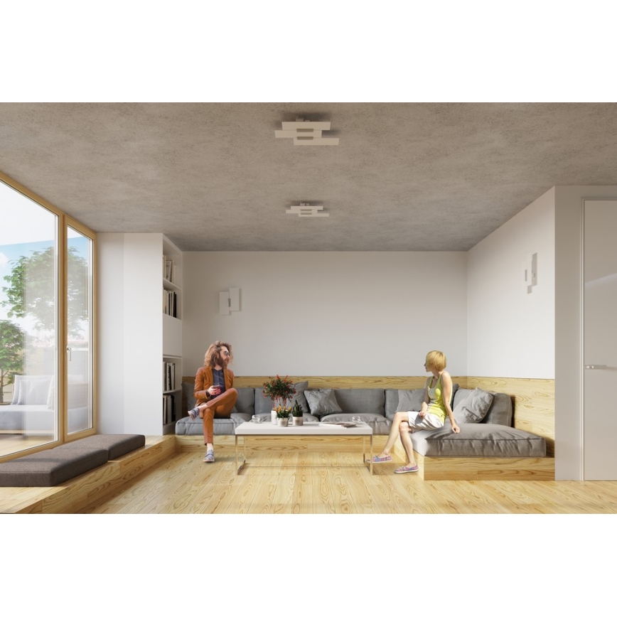 Taklampa FABIANO 3xE27/60W/230V vit/skinande krom