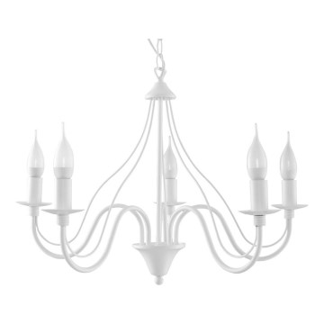 Sollux SL.0214 - Ljuskrona med kedja MINERWA 5 5xE14/40W/230V vit