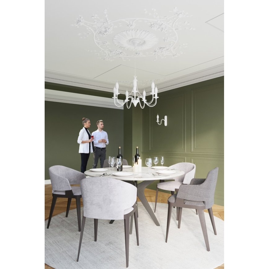 Sollux SL.0214 - Ljuskrona med kedja MINERWA 5 5xE14/40W/230V vit