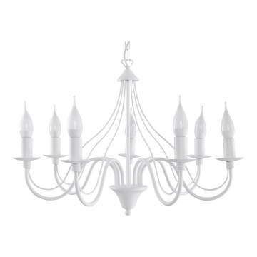 Sollux SL.0215 - Ljuskrona med kedja MINERWA 7 7xE14/40W/230V vit