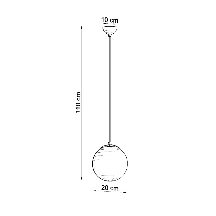 Takpendel UGO på kabel 1x E27/15W/230V, Ø 20 cm, vit/polerad krom