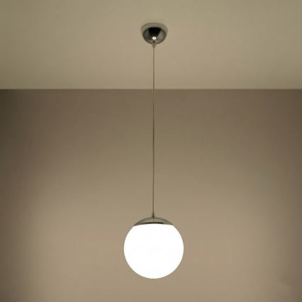 Pendellampa UGO på kabel 1xE27/15W/230V diam. 20 cm vit