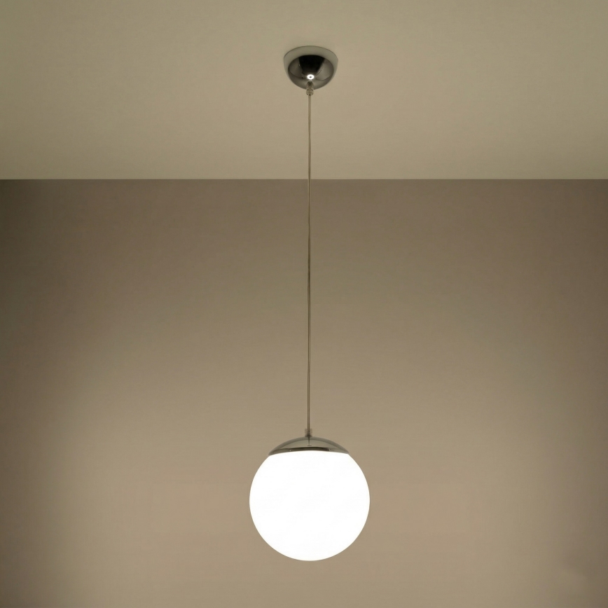 Pendellampa UGO på kabel 1xE27/15W/230V diam. 20 cm vit
