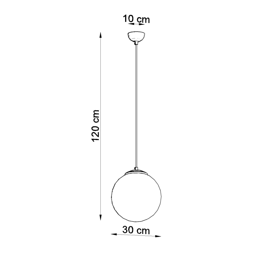 Pendellampa på sladd UGO 1xE27/15W/230V Ø 30 cm vit/glänsande krom