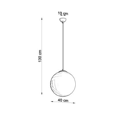 Pendellampa med kabel UGO 1xE27/15W/230V Ø 40 cm vit/blank krom