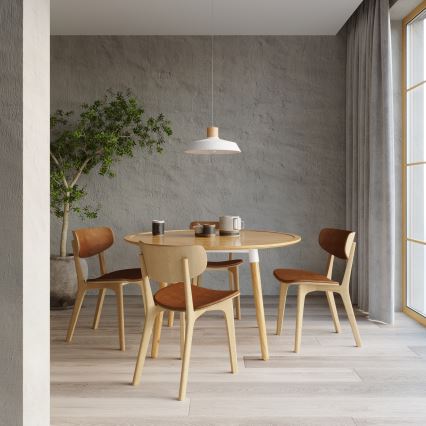 Ljuskrona med textilsladd AFRA 1xE27/60W/230V grå/bok