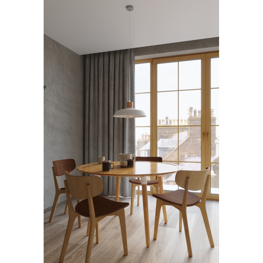 Ljuskrona med textilsladd AFRA 1xE27/60W/230V grå/bok