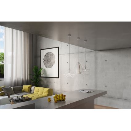 Sollux SL.0297 - Ljuskrona med snöre DEMI 1xE27/60W/230V vit