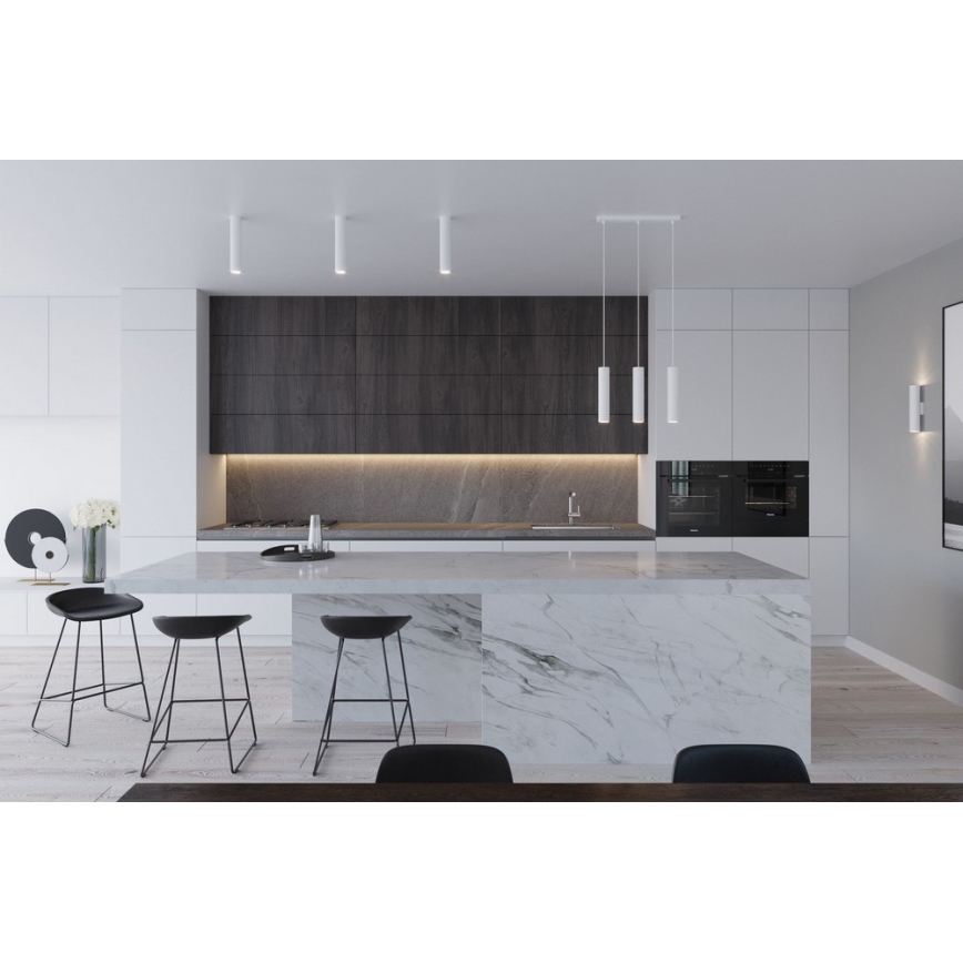 Ljuskrona med textilsladd LAGOS 1 1xGU10/10W/230V vit