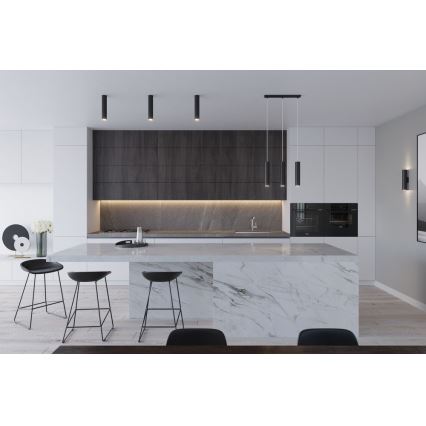 Ljuskrona med textilsladd LAGOS 1 1xGU10/10W/230V svart