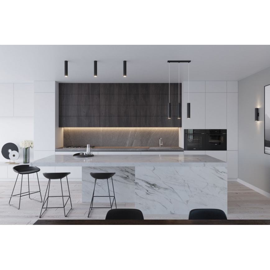 Ljuskrona med textilsladd LAGOS 2 2xGU10/10W/230V svart