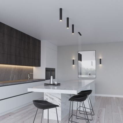 Ljuskrona med textilsladd LAGOS 3 3xGU10/10W/230V svart